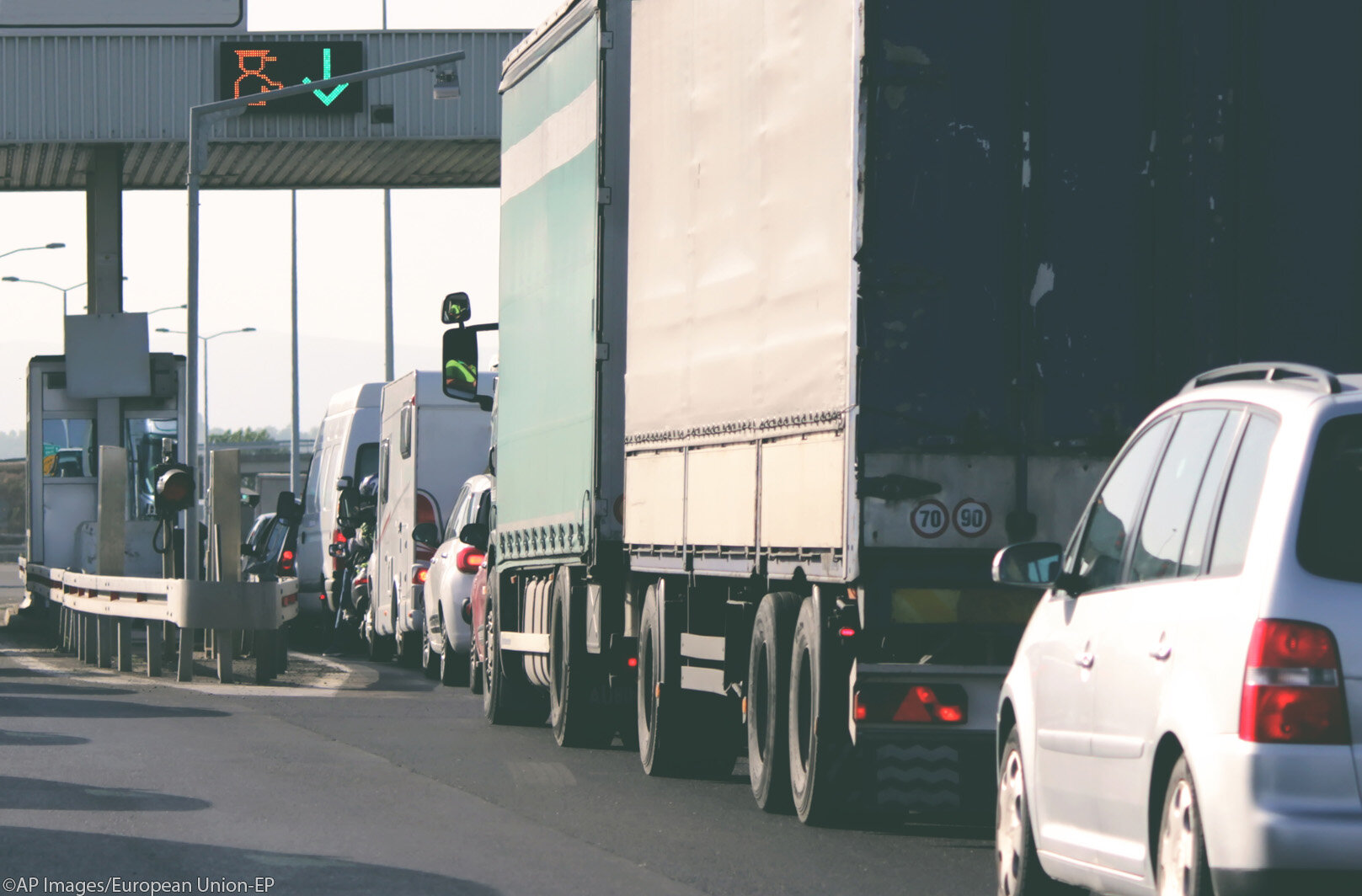 Toll gate on the highway
