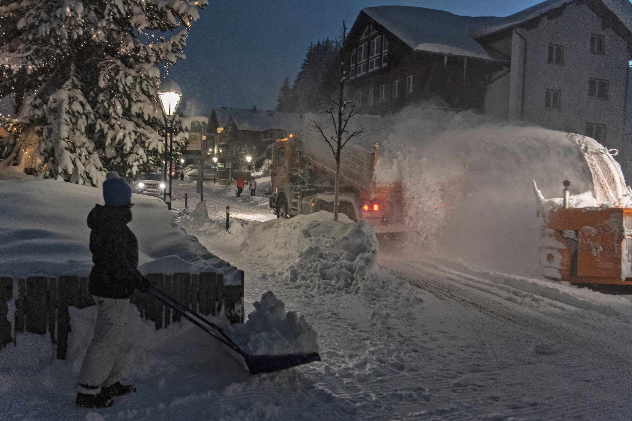 Heavy snowfalls in Austria