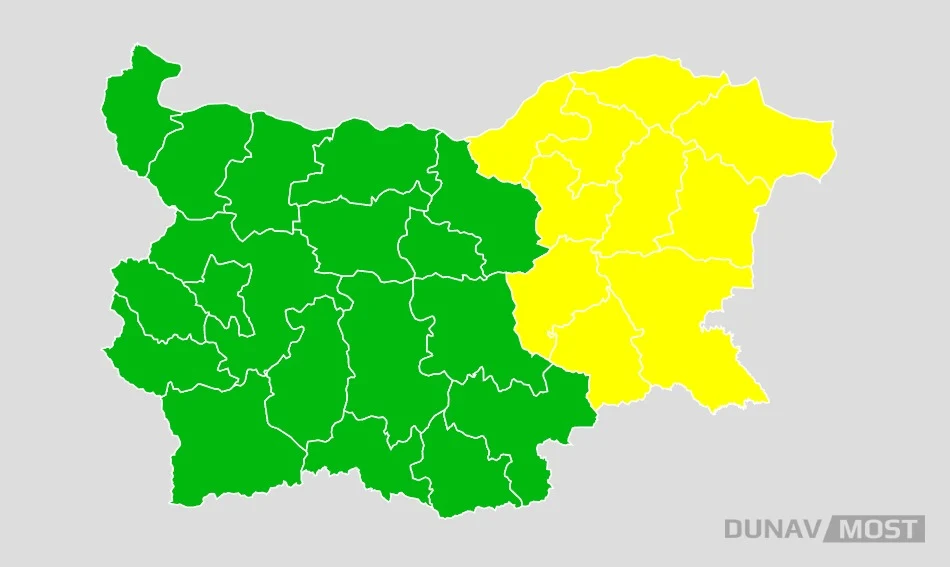 Обявиха жълт код за валежи в Източна България