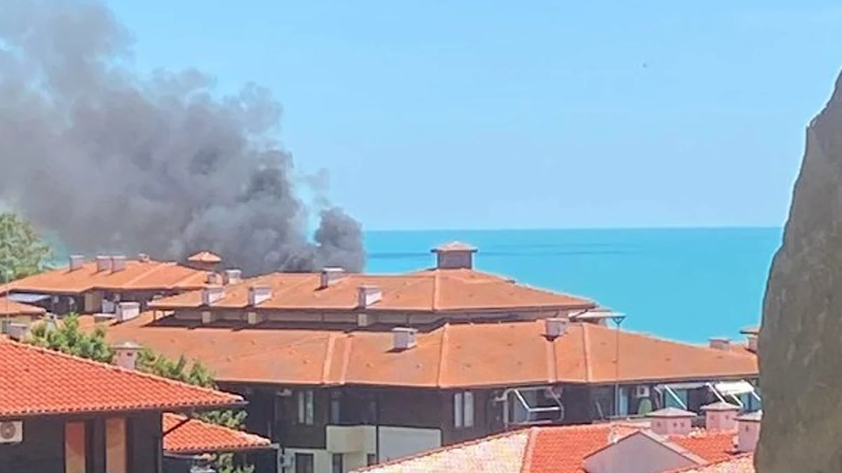 Голям пожар избухна до хотел в Свети Влас