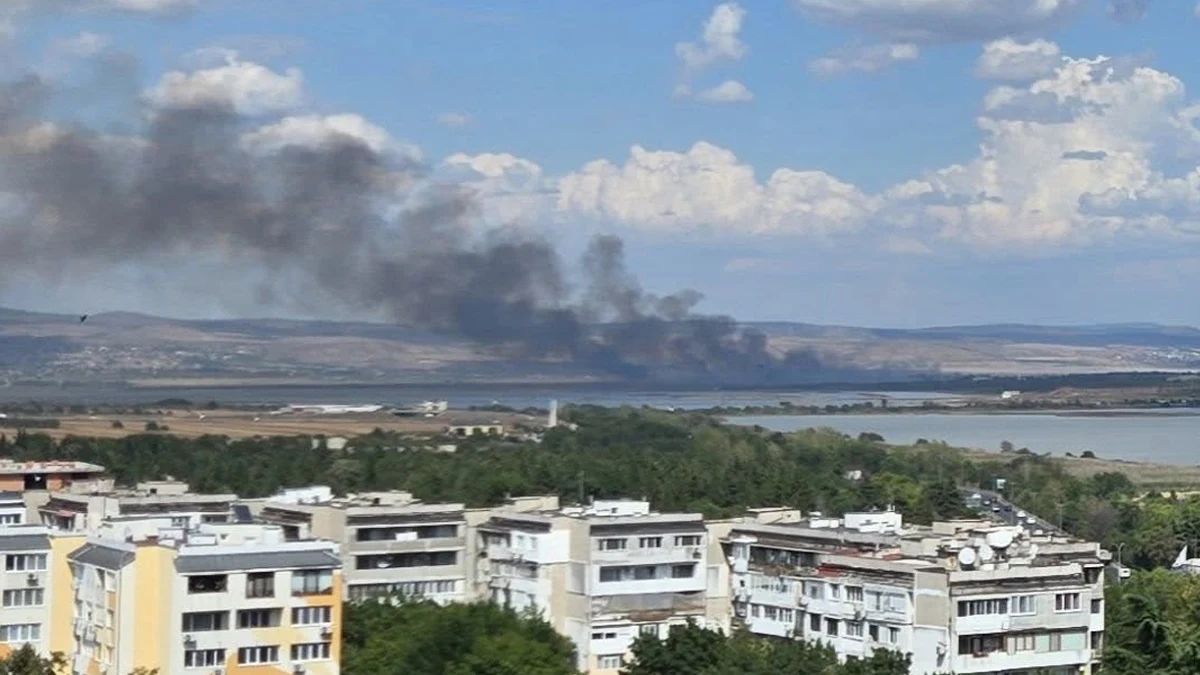 Пожарът край Бургас застраши предприятия и резерват