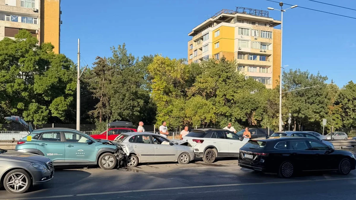 Верижна катастрофа затруднява трафика на булевард "Цариградско шосе"